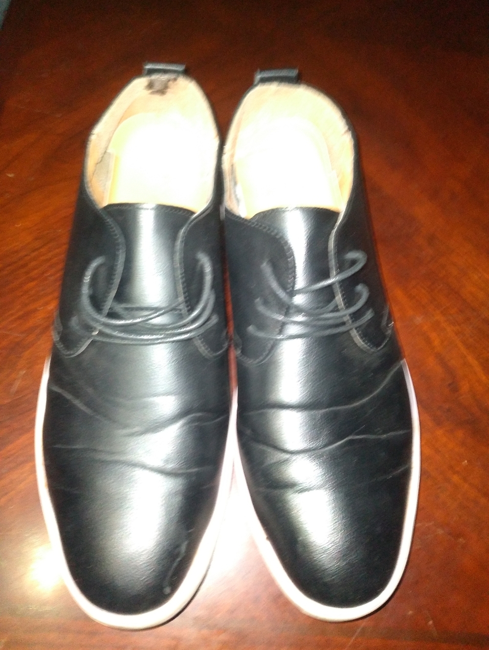 Classic Black Men's Leather Casual Lace-Up Shoes